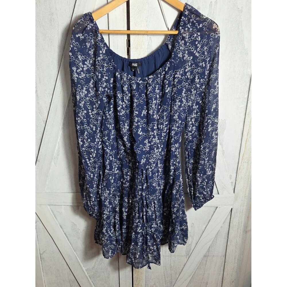 PAIGE 100% Silk Peasant Dress Size XS